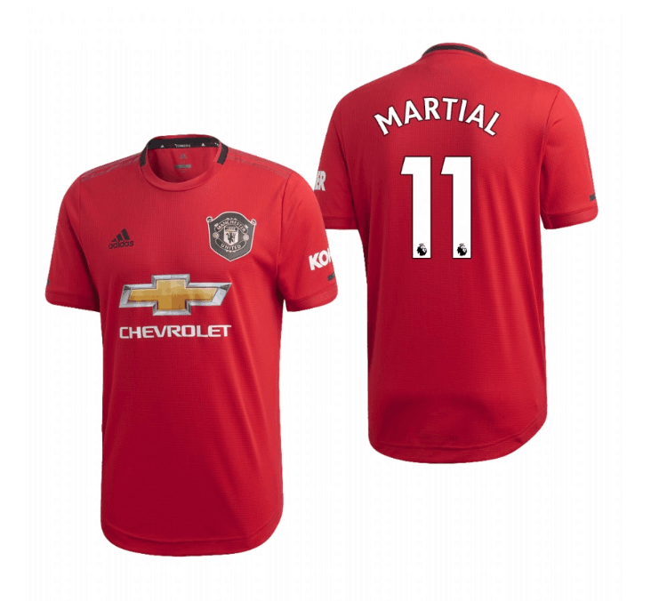 Men's Manchester United #11 Anthony Martial Red 2019 Soccer Club Home Jersey